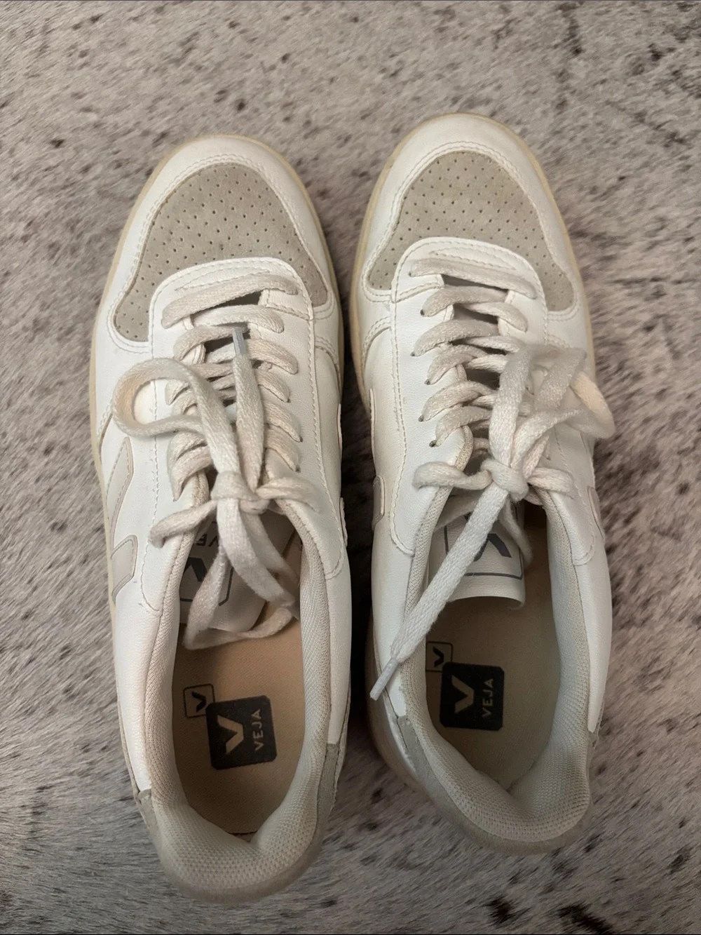 White & Cream Veja Sneakers